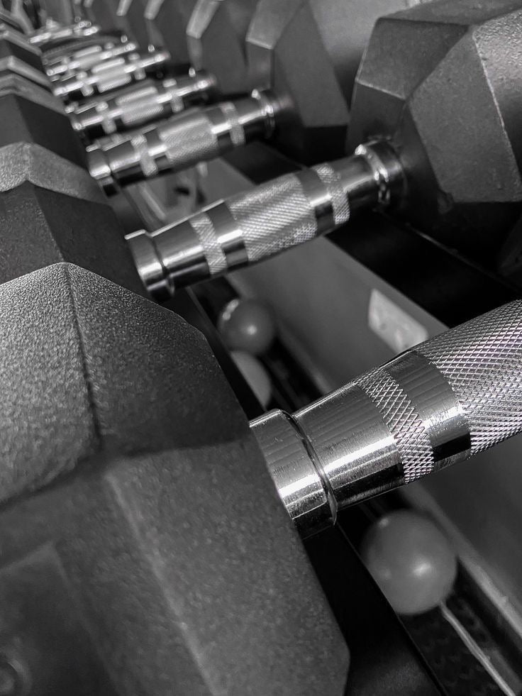 Rubber Hex Dumbbell Set from 2.5 kg to 50 kg - 16 pairs - Total Weight 730 kg
